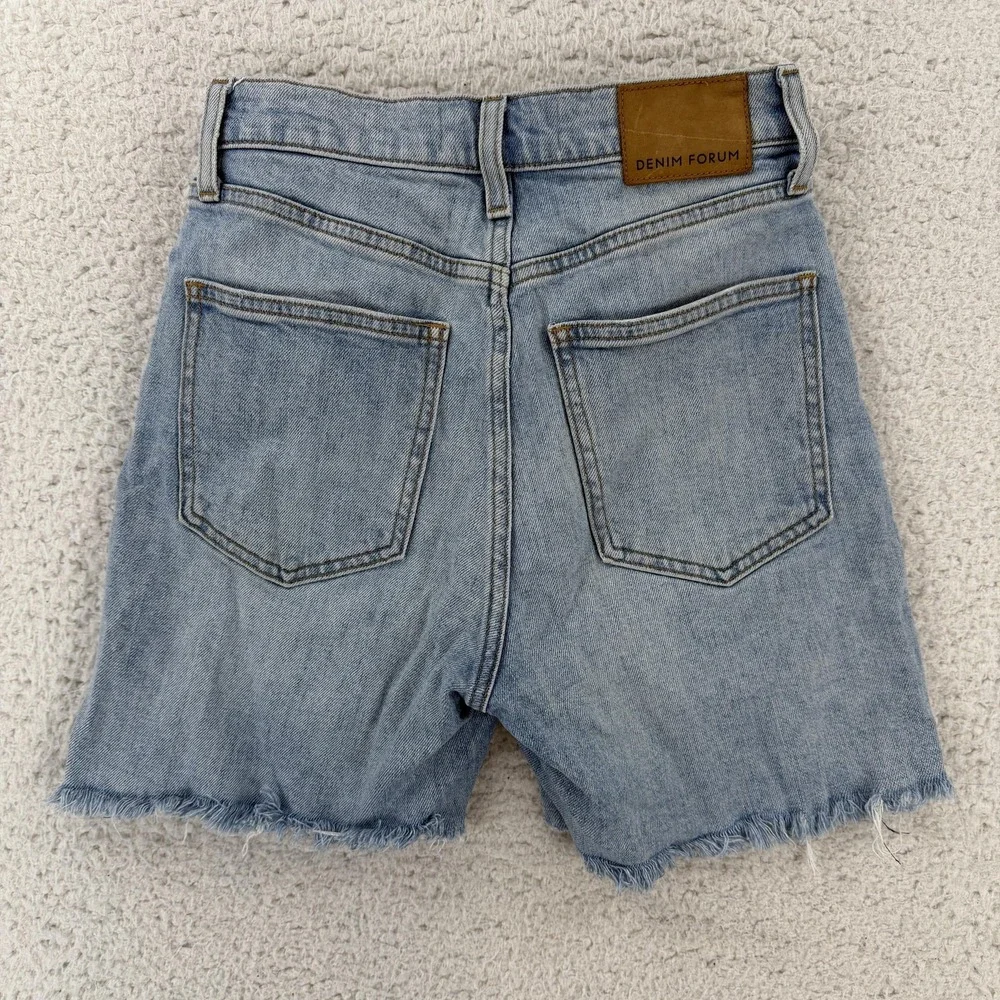 Denim Forum The '50s Arlo Long Shorts Womens 25 Blue Denim Cutoff Aritzia 5